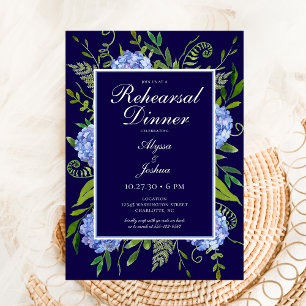 Blue Hydrangeas Rehearsal Dinner Invitation