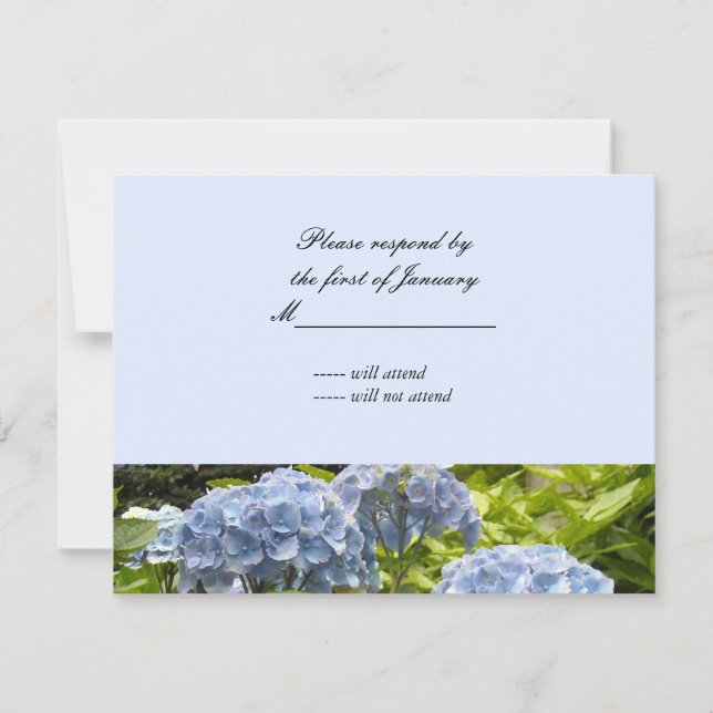 Blue Hydrangeas Reply Card (Front)