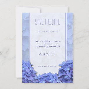 Blue Hydrangeas Save the Date Announcement