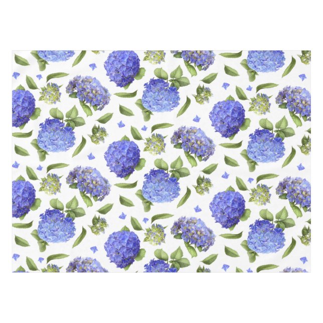 Blue Hydrangeas Tablecloth (Front (Horizontal))