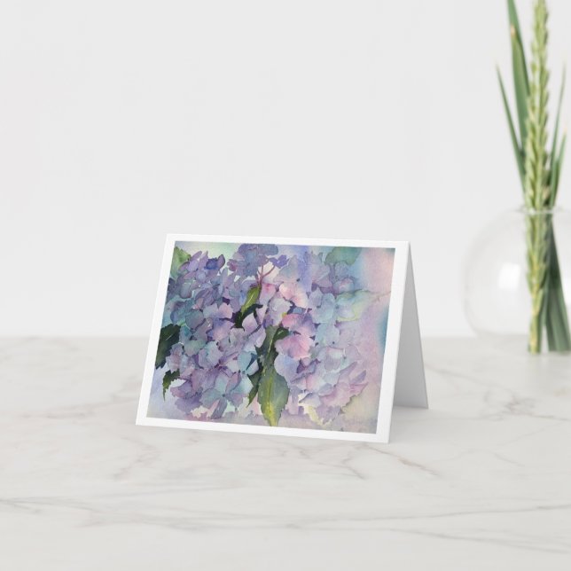 Blue Hydrangeas Thank You Card (Front)