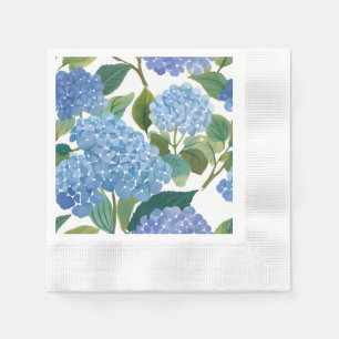 Blue Hydrangeas Watercolor Floral Napkin