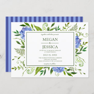 Blue Hydrangeas Wedding Invitation