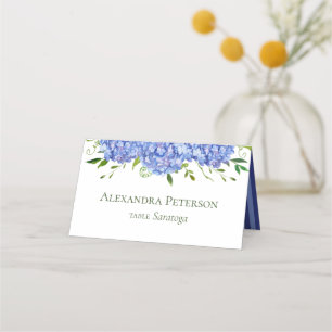 Blue Hydrangeas Wedding Place Card