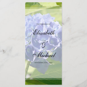 Blue Hydrangeas Wedding Program