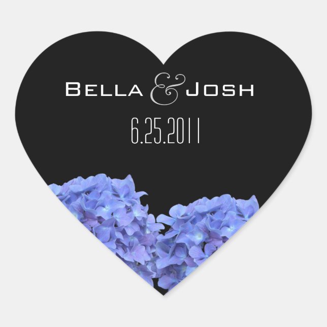 Blue Hydrangeas Wedding Stickers (Front)