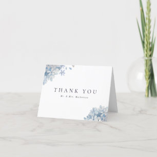 Blue Hydrangeas Wedding Thank You Card