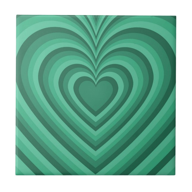 Blue Hypnotic Heart Love Pattern Tile (Front)