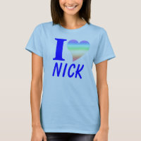 Blue I Heart Nick