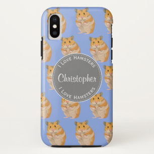 Blue I love Hamsters Hamster Pattern Case-Mate iPhone Case