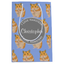 Blue I love Hamsters Hamster Pattern 