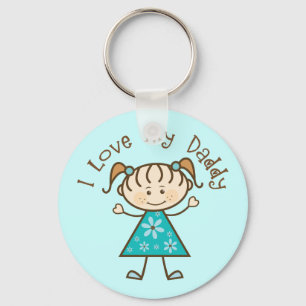 Blue I Love My Daddy Gift Keychain