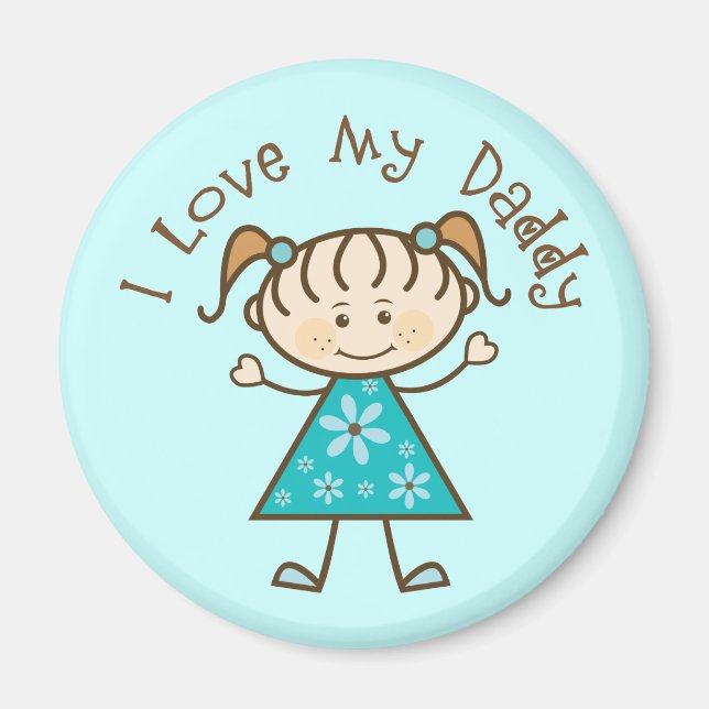 Blue I Love My Daddy Gift Magnet (Front)