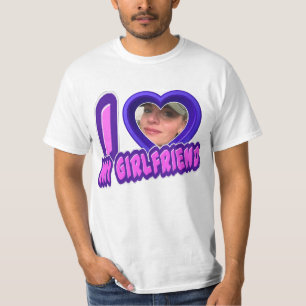 Blue I Love My Girlfriend Photo Personalized T-Shirt