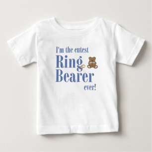Blue I’m The Cutest Ring Bearer Ever Wedding Baby T-Shirt