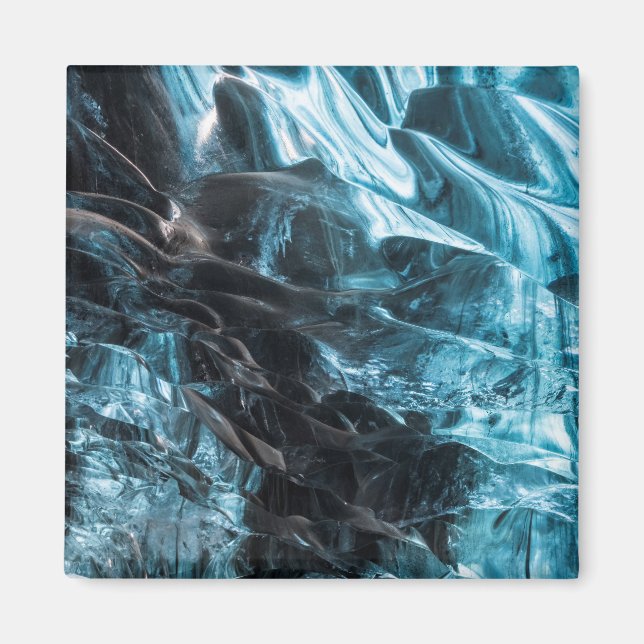 Blue Ice Abstract In Ice Cave Magnet (Front)