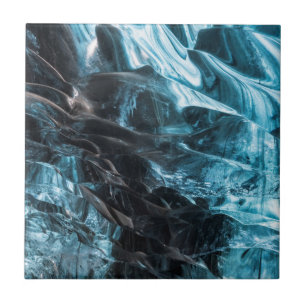 Blue Ice Abstract In Ice Cave Tile
