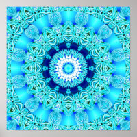 Blue Ice Angel Ring, Abstract Mandala