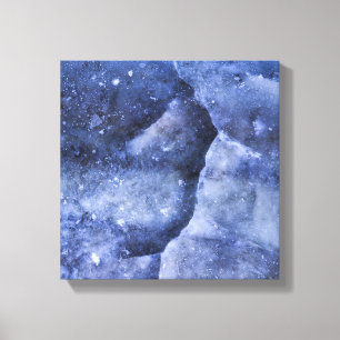 Blue Ice Chrack Abstract Art Canvas Print