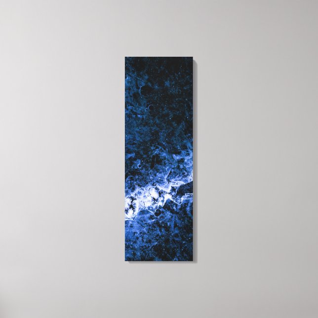 Blue Ice Crack Abstract Art Canvas Print (Front)