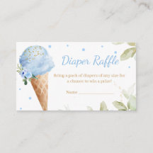 Blue Ice Cream Baby Shower Diaper Raffle