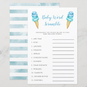 Blue Ice Cream Baby Word Scramble Game