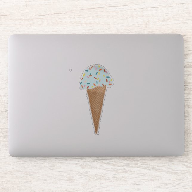 Blue  Ice Cream Cone with Sprinkles Illustration (Computer)