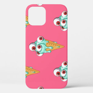 Blue Ice Cream Pink Background iPhone 12 Case
