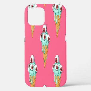 Blue Ice Cream Pink Background iPhone 12 Case