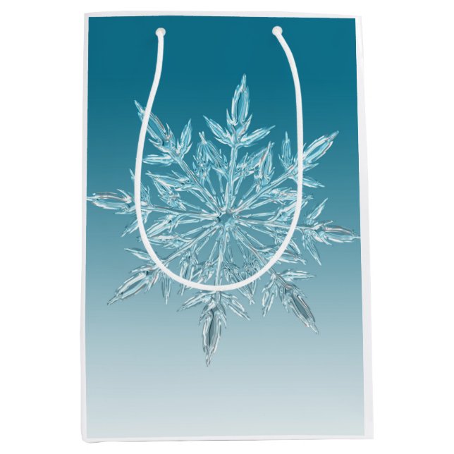 Blue Ice Crystal Medium Gift Bag (Front)