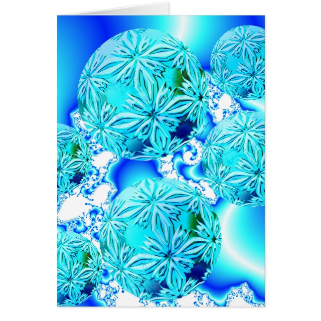 Blue Ice Crystals, Abstract Aqua Azure Cyan Spiral (Front)