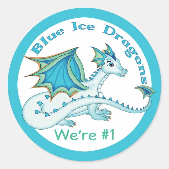 Blue Ice Dragon Stickers (Front)