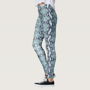Blue Ice Faded Python Snakeskin Leggings