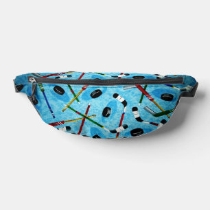 Blue Ice Hockey Theme Fanny Pack