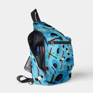 Blue Ice Hockey Theme Sling Bag