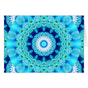 Blue Ice Lace Doily, Abstract Aqua