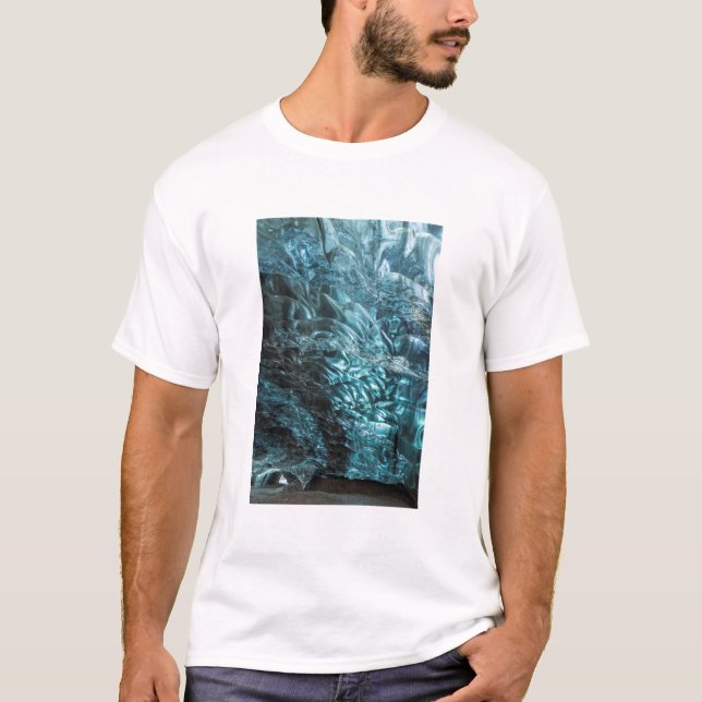 Blue ice of an ice cave, Iceland T-Shirt (Front)
