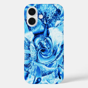 Blue Ice Rose Photo Edit iPhone 16 Case
