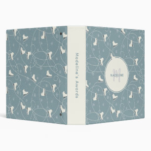 Blue Ice Skate Snowflake Pattern Binder