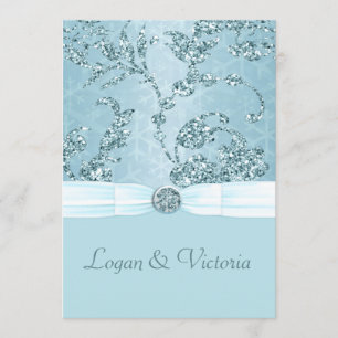 Blue Ice Sparkle Wonderland Wedding Invitation