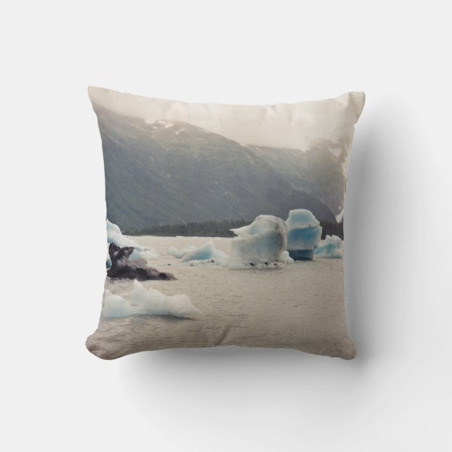 Blue Ice Throw Pillow (Front)