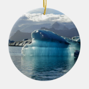 Blue iceberg ceramic ornament