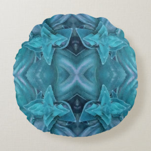 Blue Icing Abstract Round Pillow