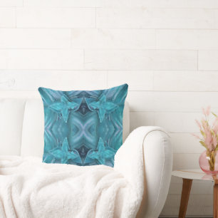 Blue Icing Abstract Throw Pillow