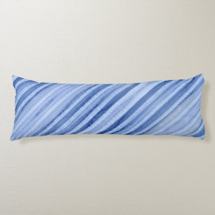 Blue Icy Pale Striped Body Pillow