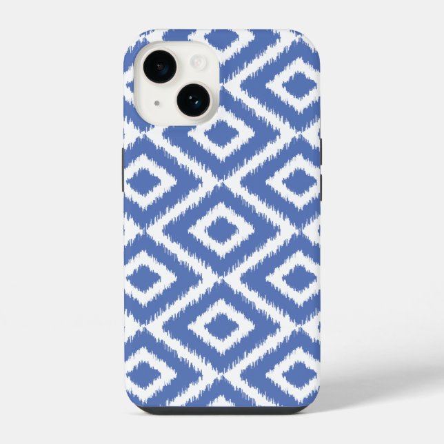 Blue Ikat Diamonds iPhone Case (Back)