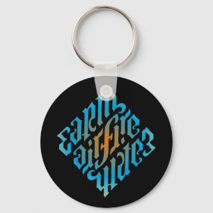 Blue Illuminati Elements Symbol Keychain