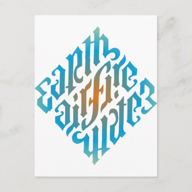 Blue Illuminati Elements Symbol Postcard (Front)