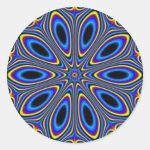 Blue Illusion Classic Round Sticker