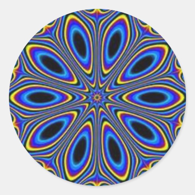 Blue Illusion Classic Round Sticker (Front)